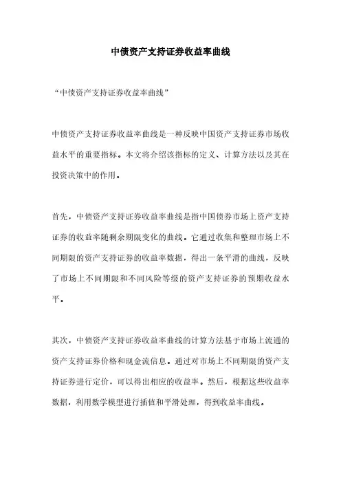 中债资产支持证券收益率曲线