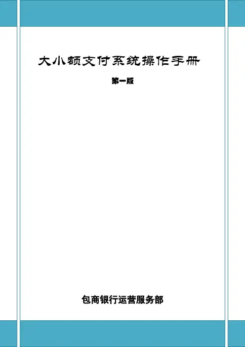 大小额支付系统操作手册(第一版)