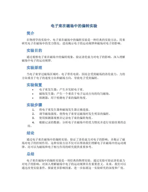 电子束在磁场中的偏转实验