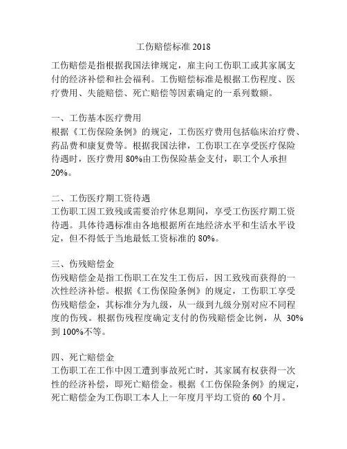 工伤赔偿标准2018