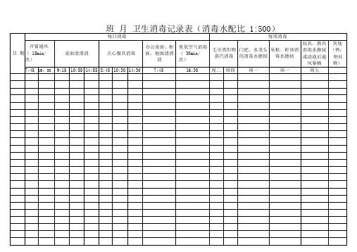 班卫生消毒记录表