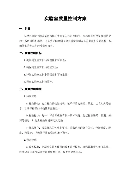 实验室质量控制方案