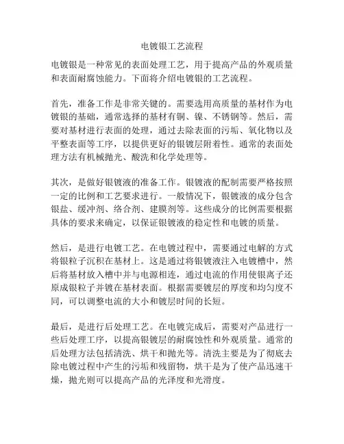电镀银工艺流程