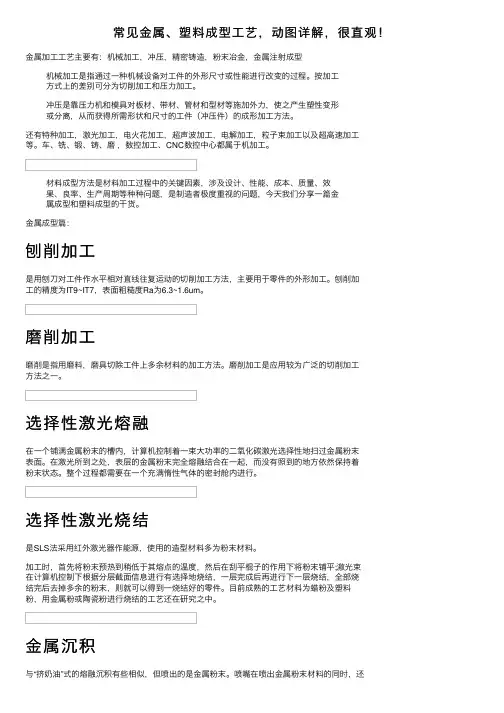 常见金属、塑料成型工艺，动图详解，很直观！
