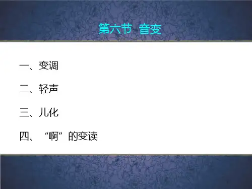 语音 音变 音变 现代汉语课件