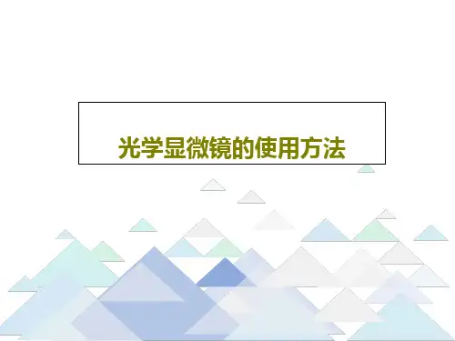 光学显微镜的使用方法共18页PPT