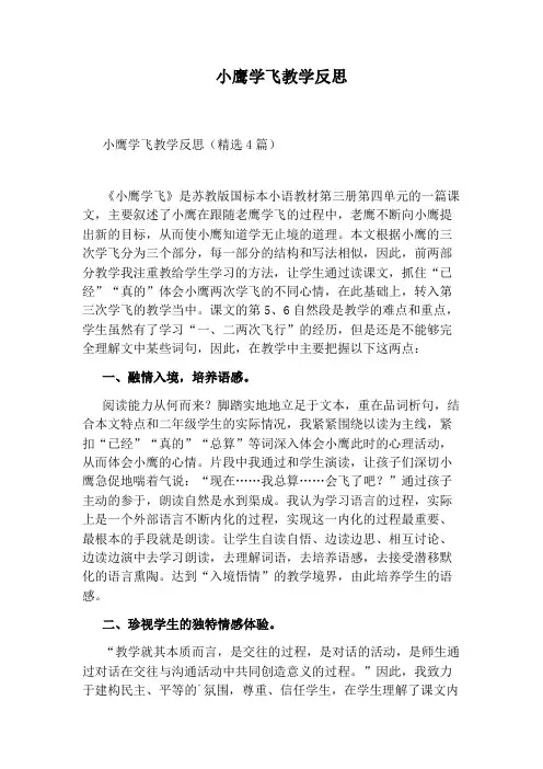 小鹰学飞教学反思