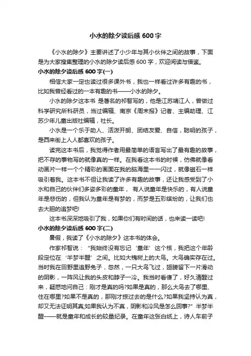 小水的除夕读后感600字