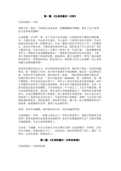 生命的最后一分钟作文100字
