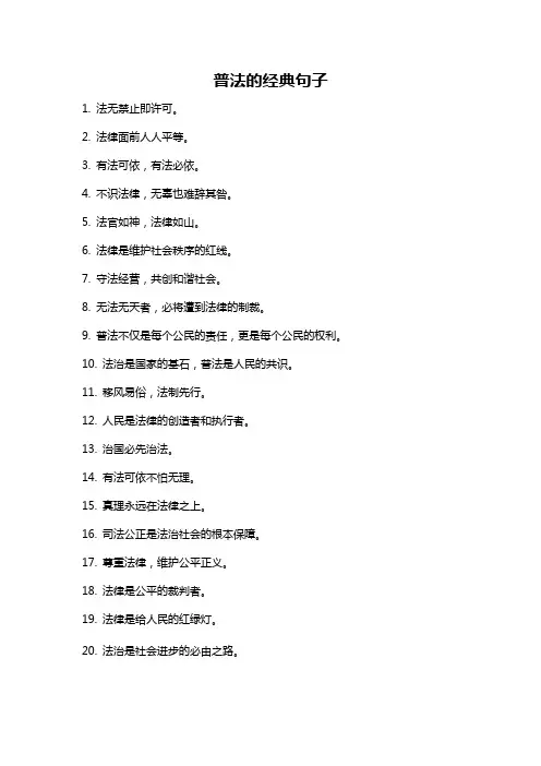 普法的经典句子