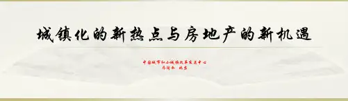 城镇化的新热点与房地产的新机遇培训课件