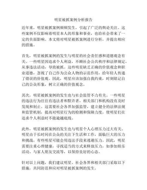 明星被抓案例分析报告