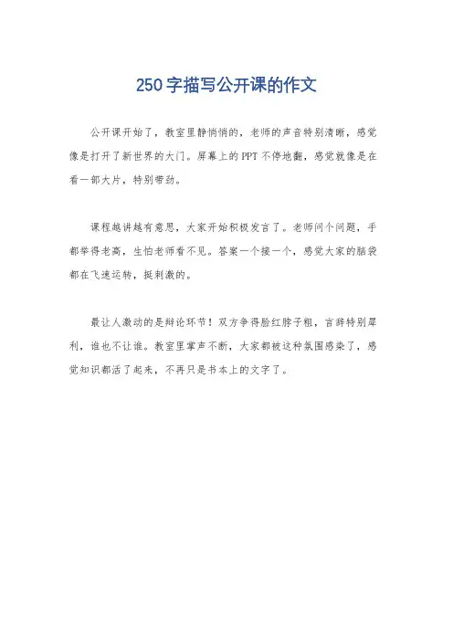 250字描写公开课的作文