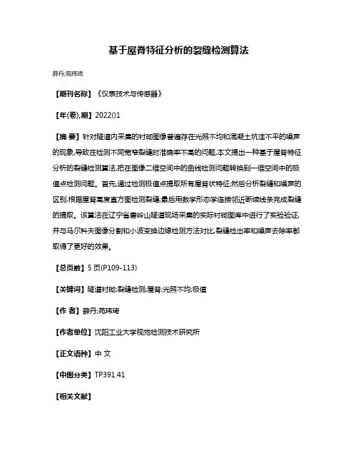 基于屋脊特征分析的裂缝检测算法
