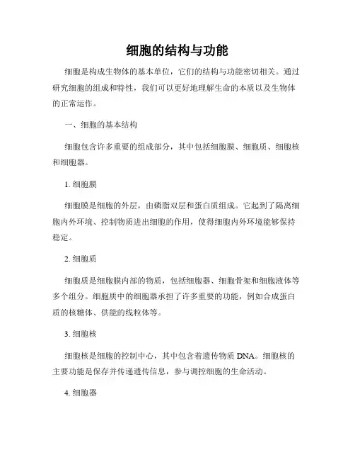 细胞的结构与功能