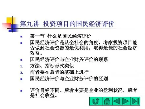 投资项目的国民经济评价