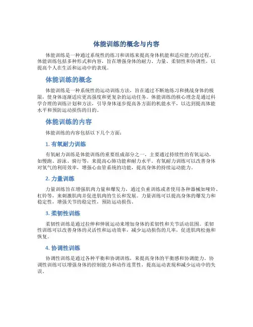 体能训练的概念与内容