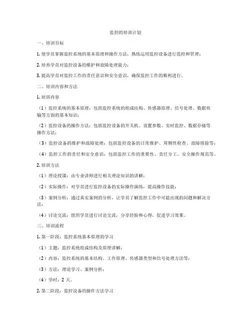 监控的培训计划