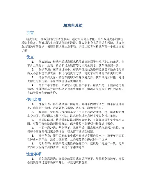 精洗车总结