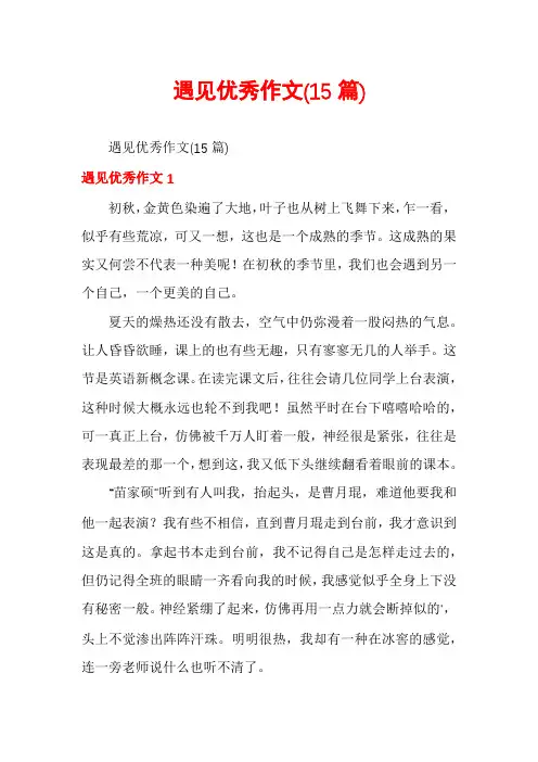 遇见优秀作文(15篇)