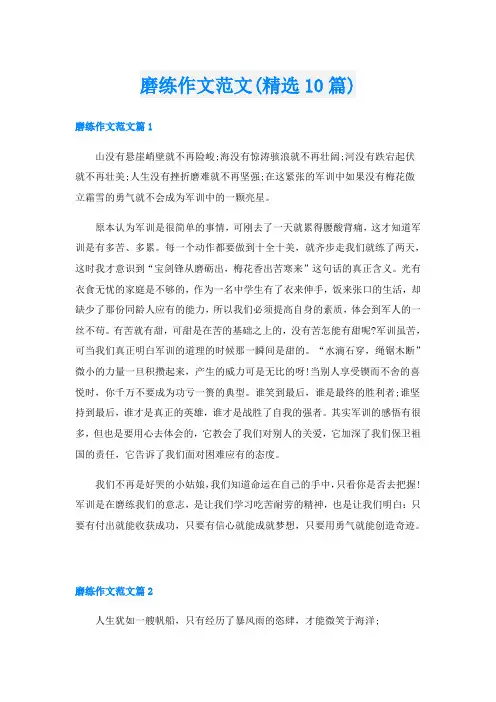 磨练作文范文(精选10篇)