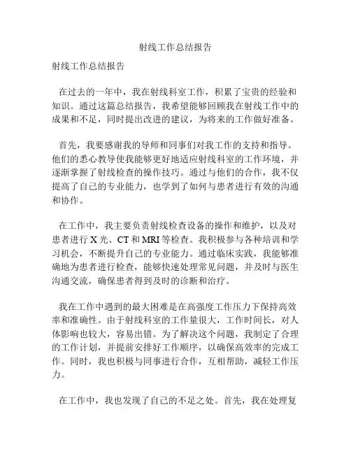 射线工作总结报告