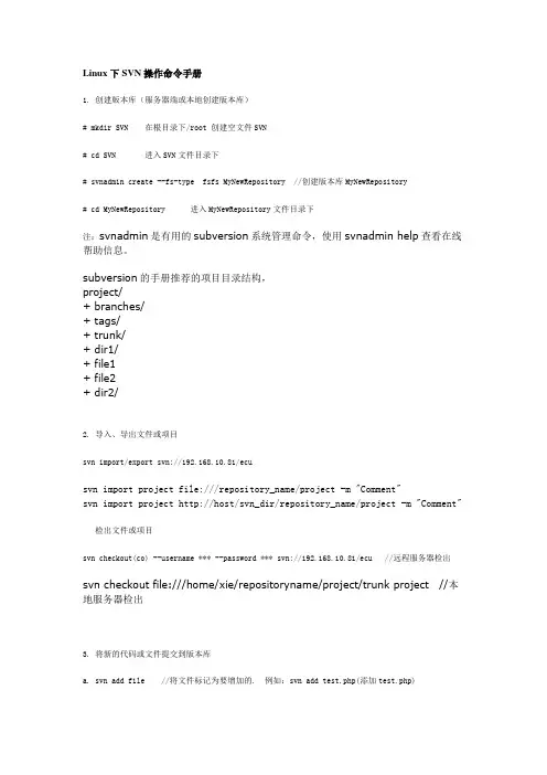 Linux下SVN命令手册
