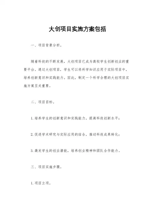 大创项目实施方案包括