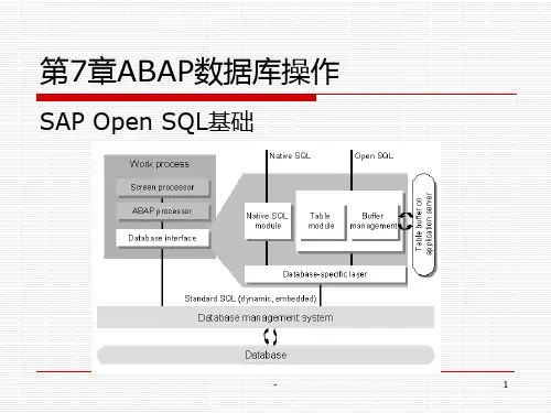 SAP-ABAP程序设计基础教程第7章ABAP数据库操作PPT课件
