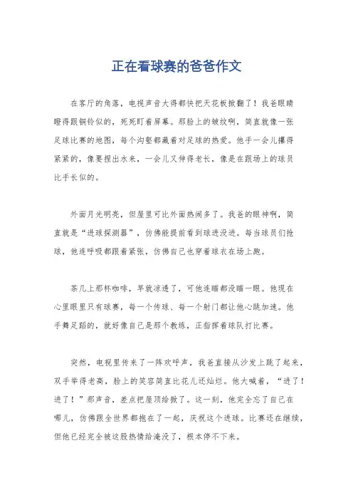 正在看球赛的爸爸作文