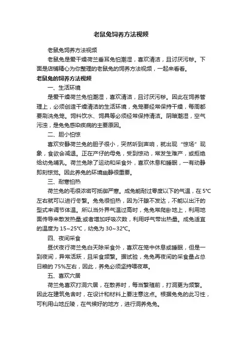 老鼠兔饲养方法视频