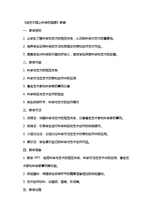 《给艺术插上科学的翅膀》教案