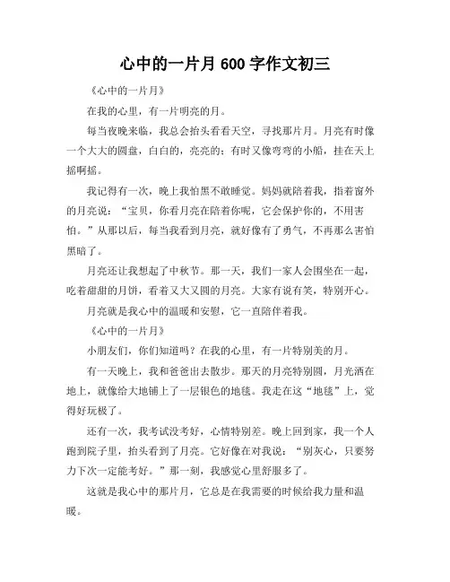 心中的一片月600字作文初三