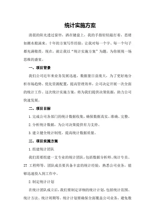 统计实施方案