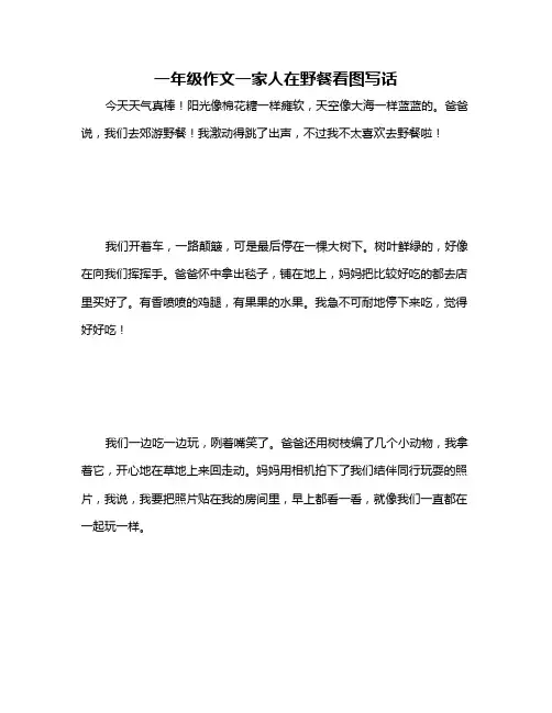 一年级作文一家人在野餐看图写话