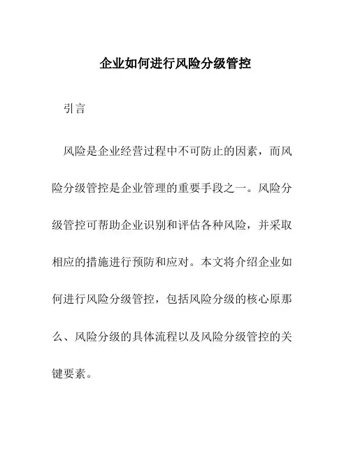 企业如何进行风险分级管控