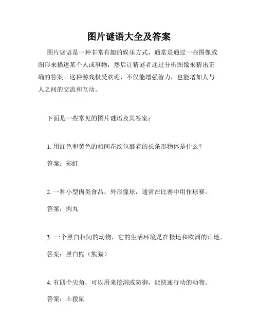 图片谜语大全及答案
