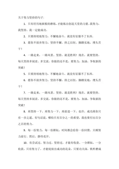 关于努力坚持的句子