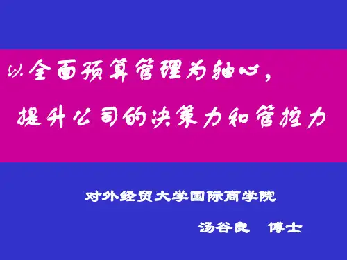 全面预算管理五大要领(SD)