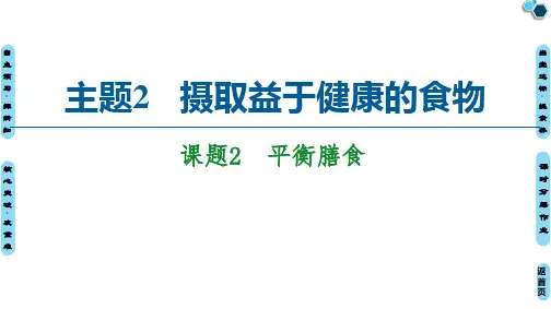 2021-2022学年高中化学鲁科版选修1课件：主题2 课题2 平衡膳食