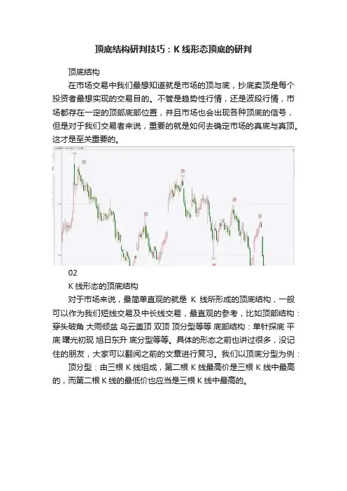 顶底结构研判技巧：K线形态顶底的研判