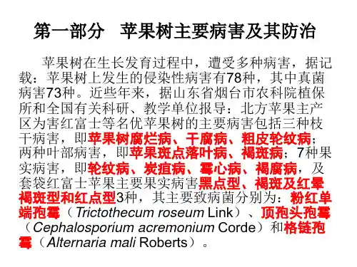 第一部分苹果主要病害及其防治教学文稿
