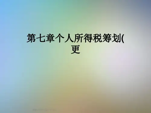 第七章个人所得税筹划(更