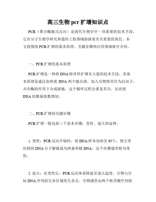 高三生物pcr扩增知识点