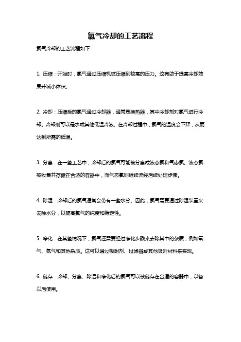 氯气冷却的工艺流程