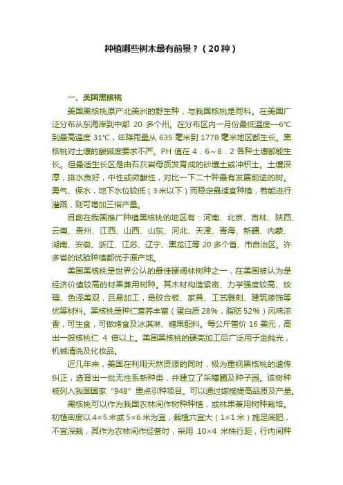 种植哪些树木最有前景？（20种）