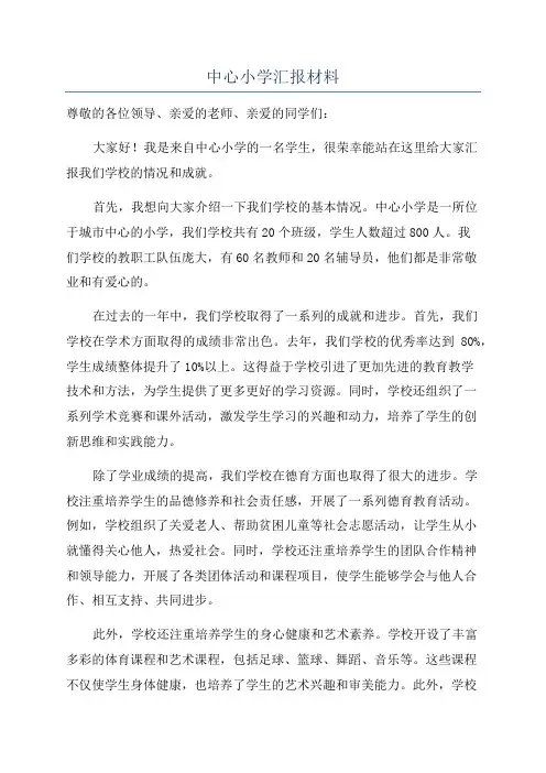 中心小学汇报材料