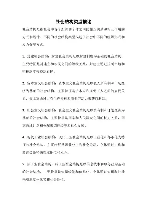 社会结构类型描述
