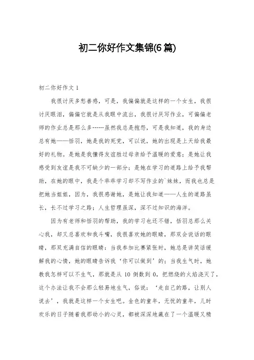 初二你好作文集锦(6篇)