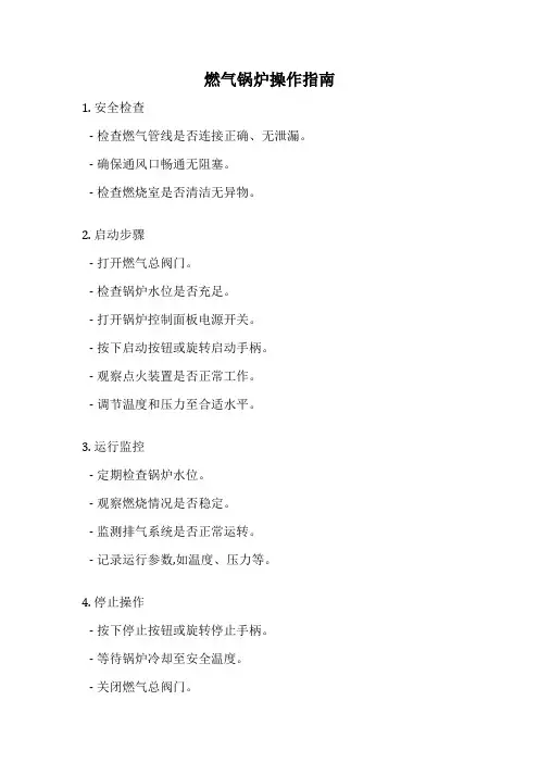 燃气锅炉操作指南